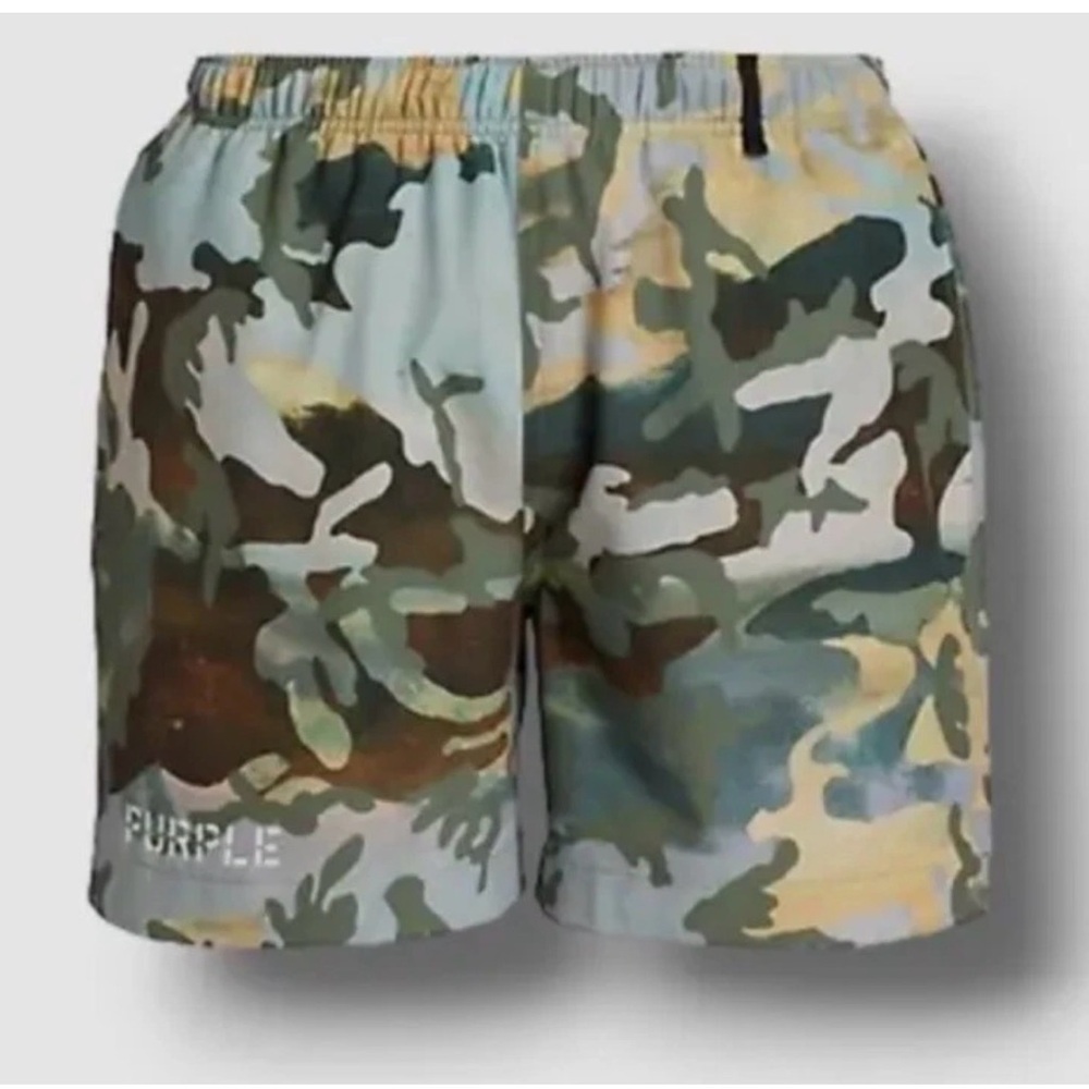 Purple Brand Camouflage Athletic Swim Shorts